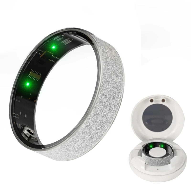 New Smart Ring with Charging Case for men women,Health and Sleep Monitor,iP68 & 5ATM Waterproof,Multi-sport Mode,For Android ios
