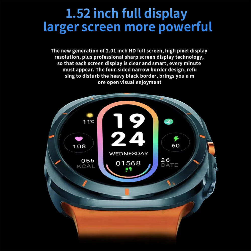 LAXASFIT 2025 New Smart Watch 1.52 inch AMOLED Bluetooth Call Message Alert Outdoor Sports Smart Watch Men Women Holiday Gift