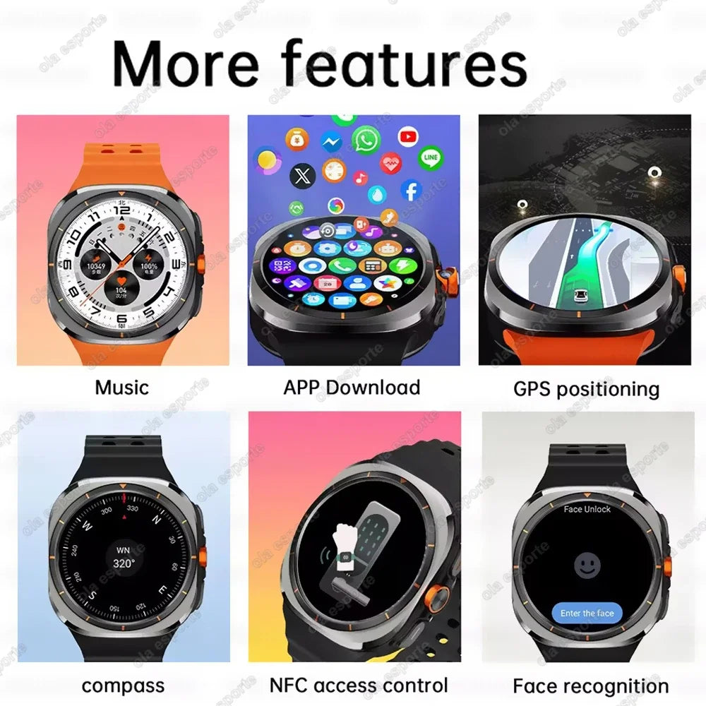 5G Smart Watch 1:1 Women Men 32GB Memory NFC Bluetooth Call IP68 Waterproof Outdoor GPS Sport Watch Upgraded Compass smartwatch