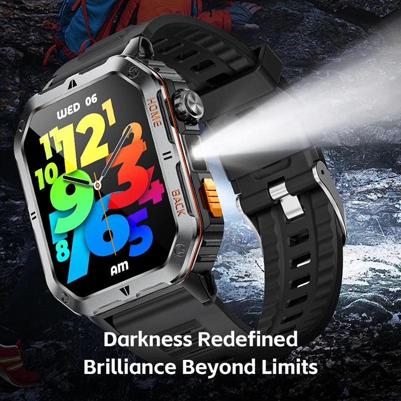 New 100Mah Sports Smart Watch GPS AMOLED Heart Rate Monitoring LED Flashlight NFC Bluetooth Call 3ATM Waterproof watch men women