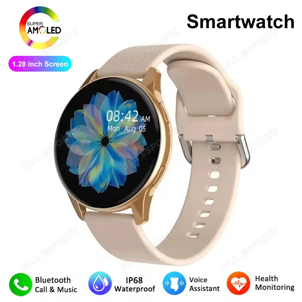 Men Women Smart Watch AMOLED Screen Bluetooth Call 100+ Sports Modes Fitness Clock Heart Rate Monitoring Ai Voice Smartwatch New