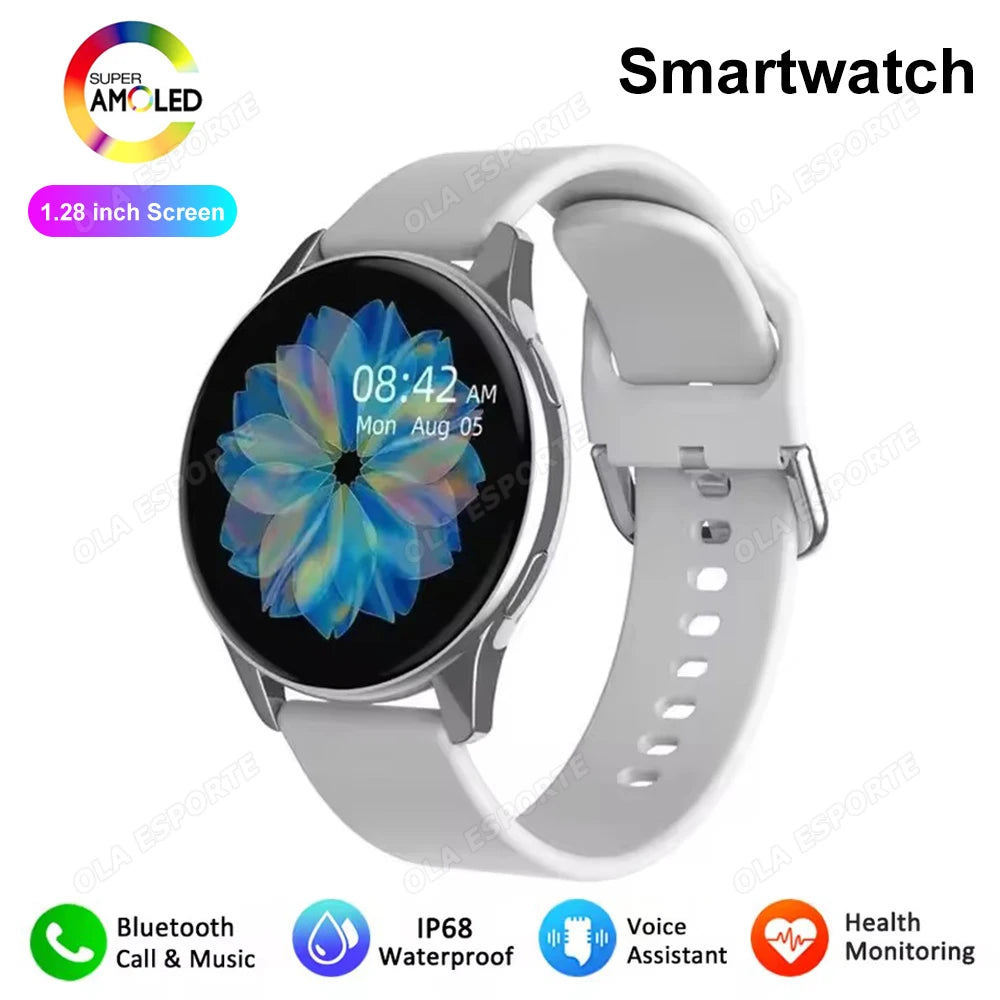 Men Women Smart Watch AMOLED Screen Bluetooth Call 100+ Sports Modes Fitness Clock Heart Rate Monitoring Ai Voice Smartwatch New