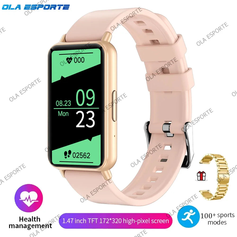 For Android IOS Smart Bracelet Women Smartwatch Men Heart Rate Blood Oxygen Waterproof Sport Smart Band Watch For Ladies +Gift