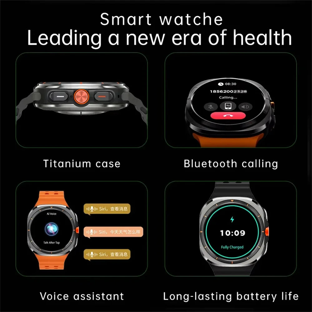 LAXASFIT 2025 New Men's Smart Watch Outdoor Sports Bluetooth Call Message Alert Multisport Mode Smartwatch