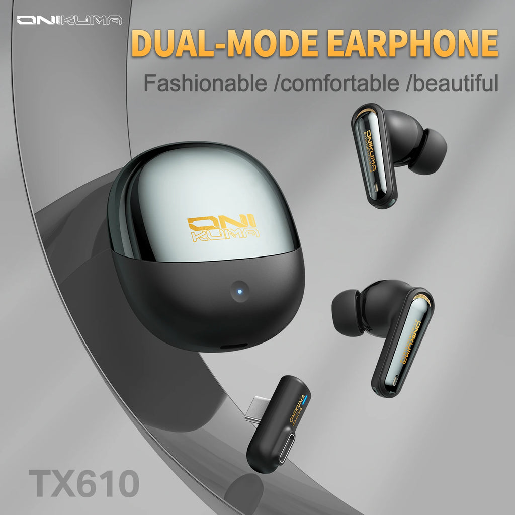 ONIKUMA NEW TX610 dual-mode gaming headphones with high-definition call sound quality and low latency for gaming