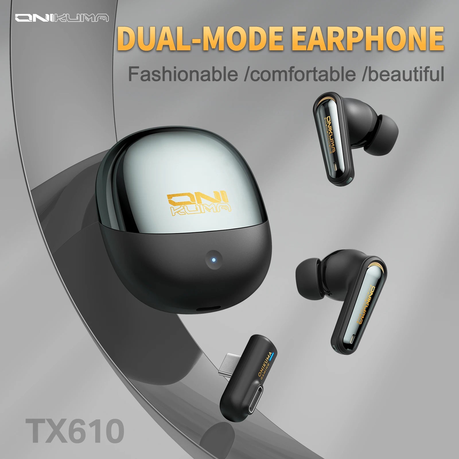 ONIKUMA NEW TX610 dual-mode gaming headphones with high-definition call sound quality and low latency for gaming
