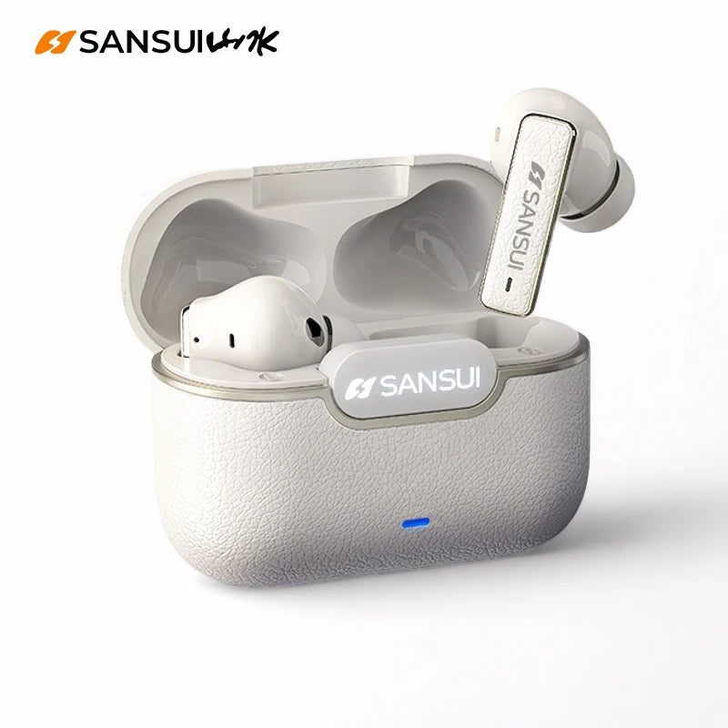 Sansui ANC Bluetooth TWS Earbuds -52dB Active Noise Cancelling Bluetooth 5.4 Headphone Ture Wireless Earphones 6 Mic HD Calls