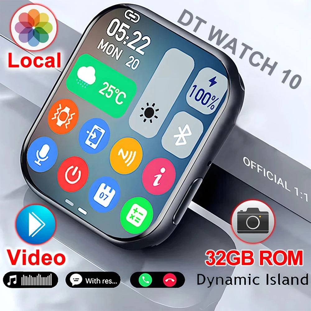 2025 New Original for Apple Watch 10 Smart Watch Men 32G Memory MP4 Music Video 3D HD Bluetooth Call GPS Tracker smartwatches