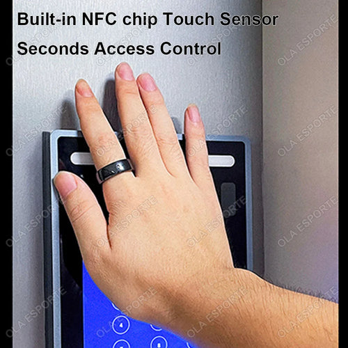 2025 NFC Ceramic LED Smart Ring Built-in NFC Ring 5ATM Waterproof Gesture Control Health Monitoring Multi-Sports Modes Smartring