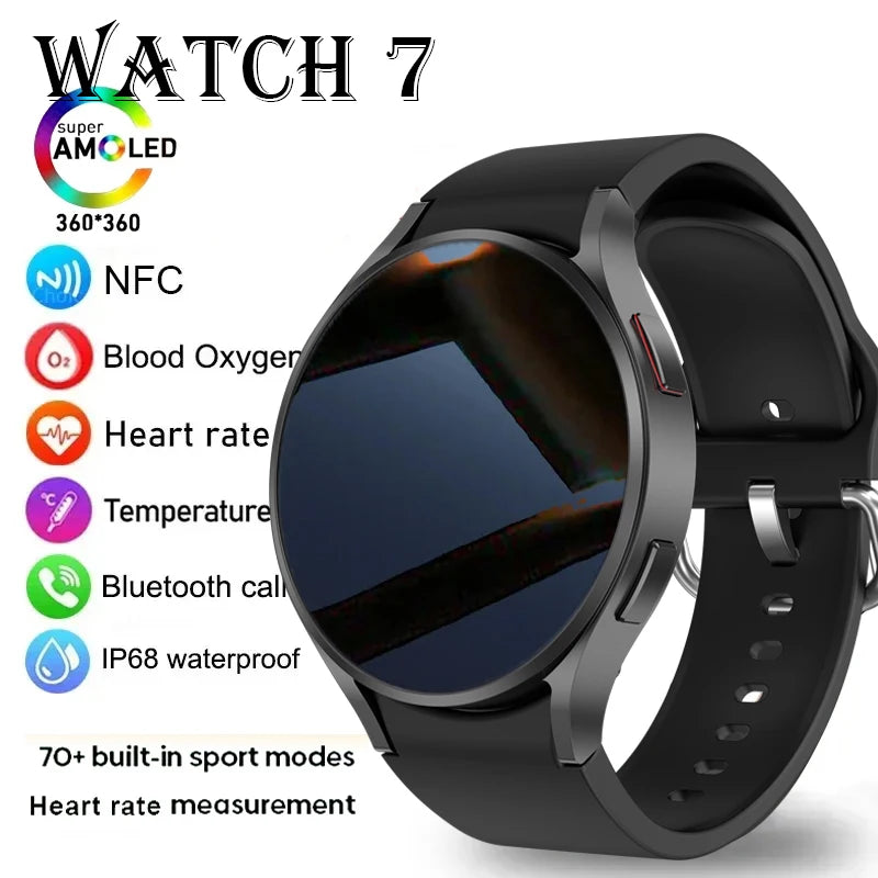 2025 New waterproof Watch 6 GPS Track Smart Watch Men Amoled Always Display Body Temperature Clock BT Talk Smart Watch Woman Man