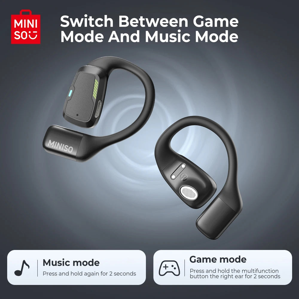 MINISO M98 True Wireless Open Ear Earbuds Bluetooth 5.4ears,13mm Dynamic Driver OWS ears heads Gaming Headset Super Long Endur