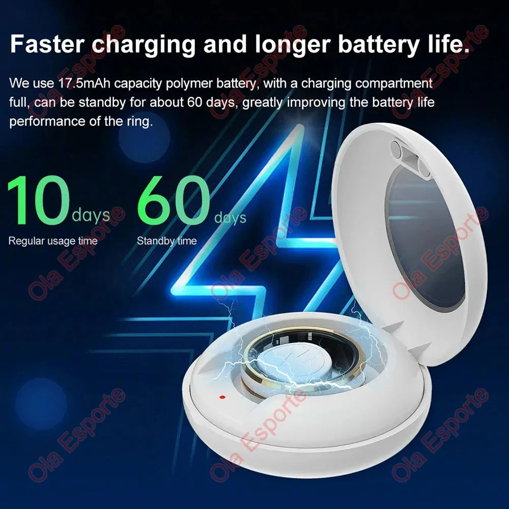 2025 Smart Ring Men Women IP68 Waterproof Heart Rate Blood Oxygen Sleep Health Monitor Sport Fitness Health Ring for Android IOS