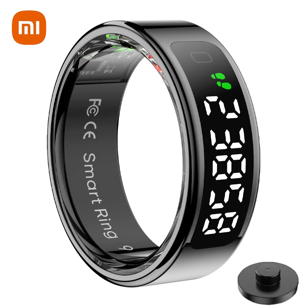 Xiaomi R12 Smart Ring Touch Display Screen 5ATM Waterproof Bluetooth Health Monitor Gesture Control Wireless Charging Sport Ring