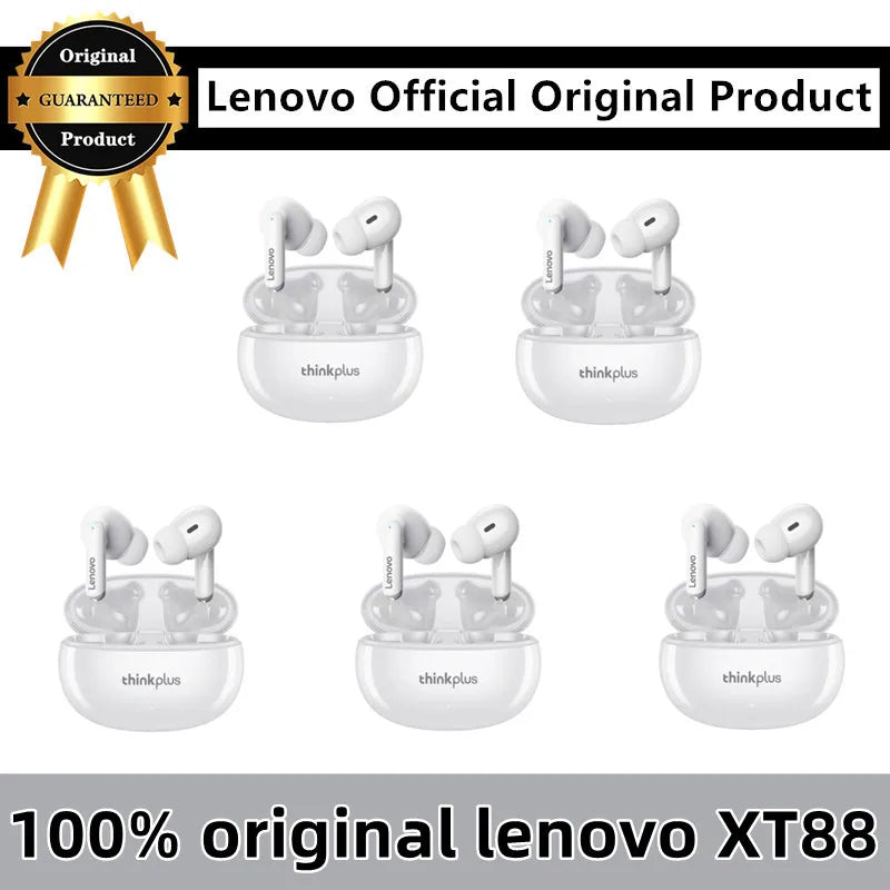 Original Lenovo XT88 5PCSTWS Wireless Headphones Bluetooth 5.3 High Fidelity with Microphone HIFI Touch Headphones