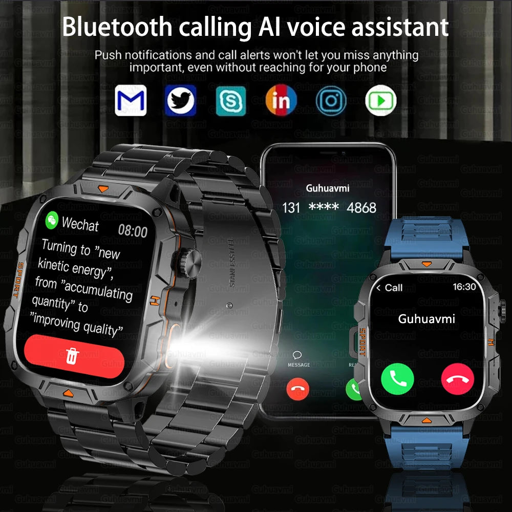 2025 For Xiaomi New Rugged Military GPS Smart Watch Men Bluetooth Call Health Monitoring AI Voice Sports Waterproof Smartwatches