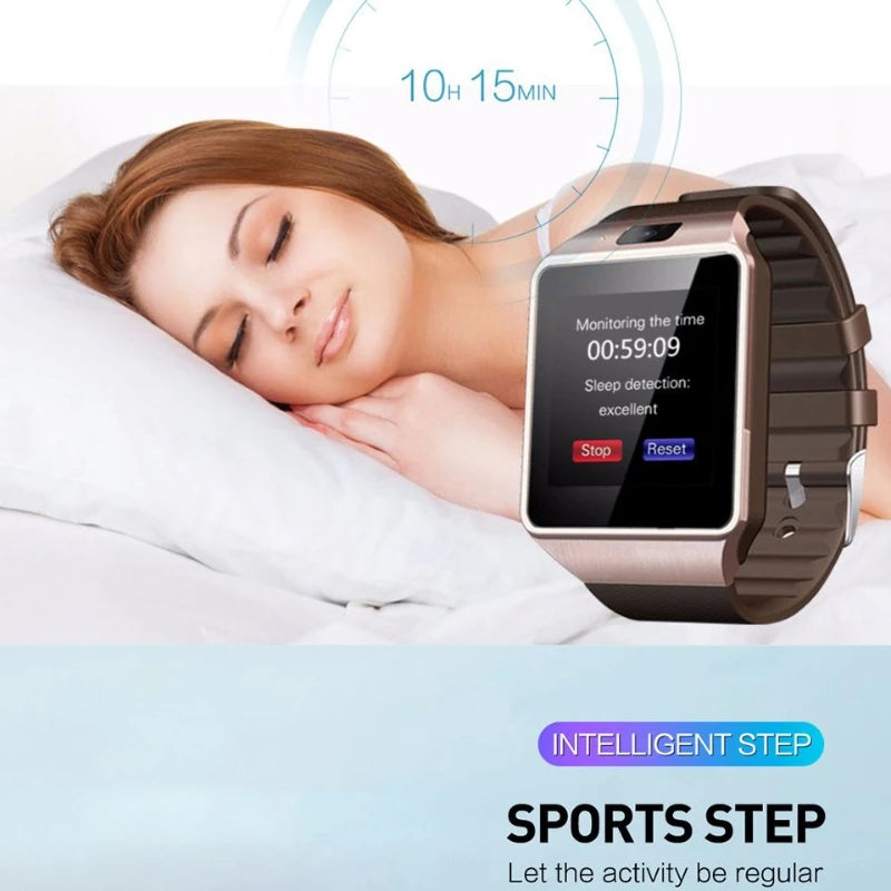 DZ09 Smart Watch Men Women Touch Screen 2G SIM Card Bluetooth Call Sleep Monitoring Camera Smartwatch For Android IOS