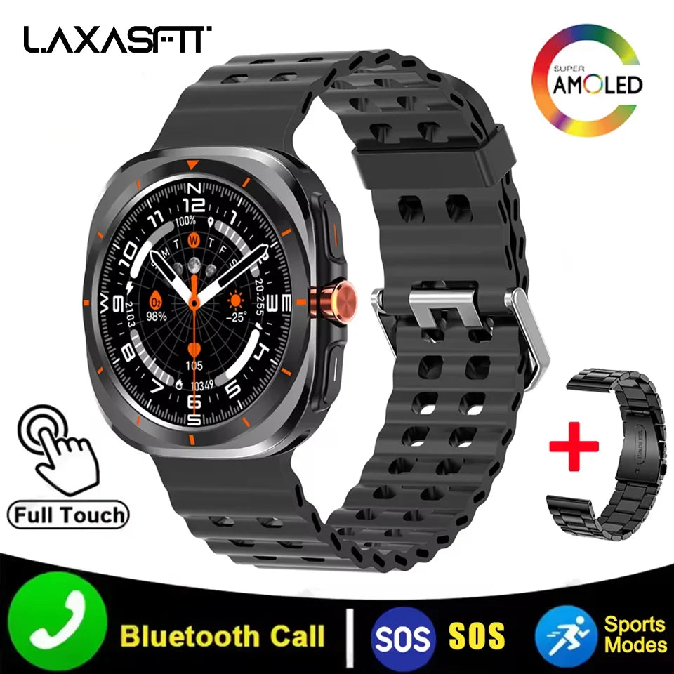 LAXASFIT 2025 New Smart Watch 1.52 inch AMOLED Bluetooth Call Message Alert Outdoor Sports Smart Watch Men Women Holiday Gift