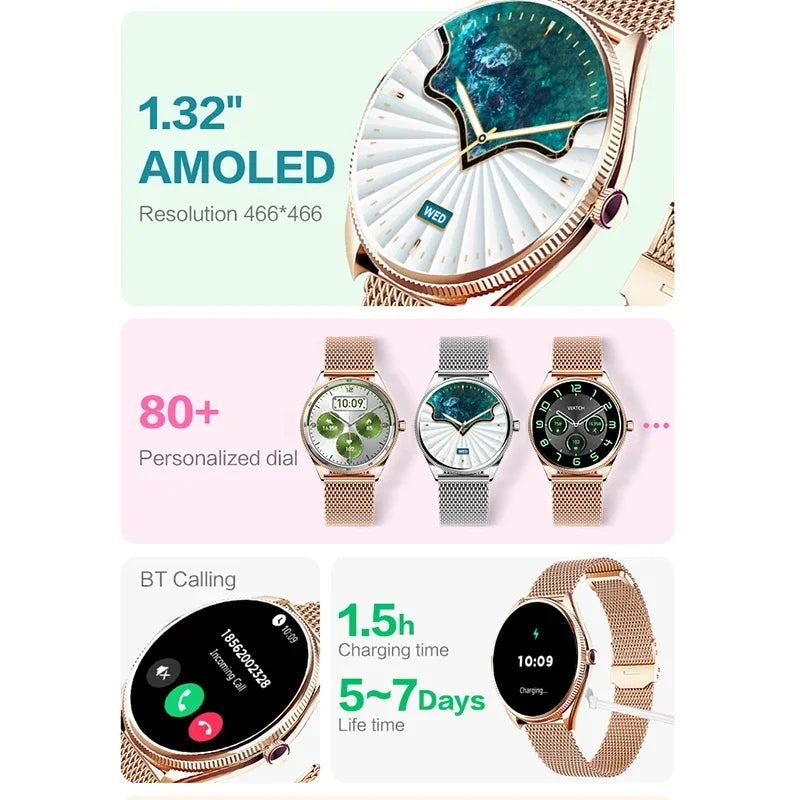 VALDUS VL60 Pro AMOLED Smartwatch Women Men Bluetooth Call IP68 Waterproof 3D Menu Heart Rate Step Fitness Sports Smart Watch