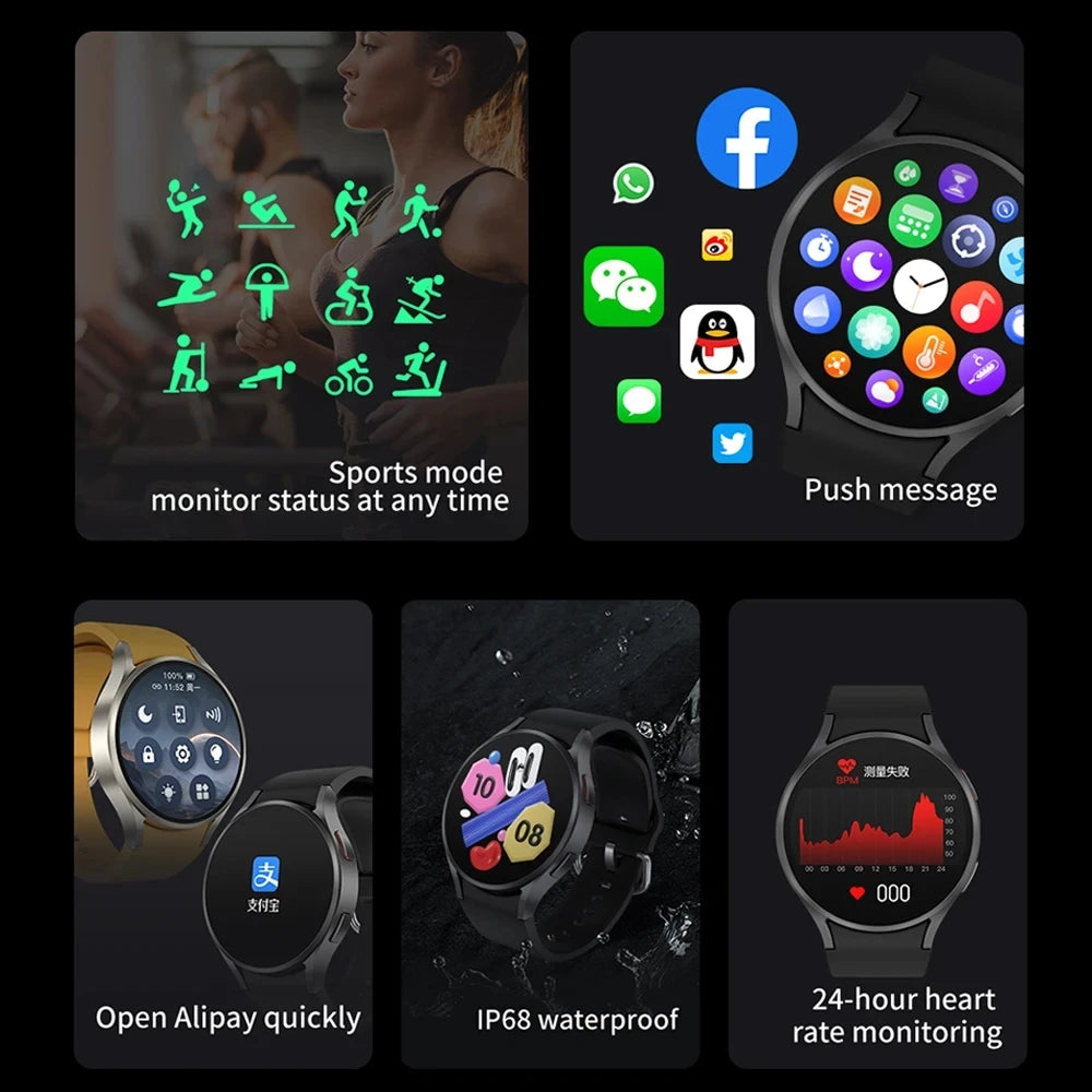 2025 New waterproof Watch 6 GPS Track Smart Watch Men Amoled Always Display Body Temperature Clock BT Talk Smart Watch Woman Man