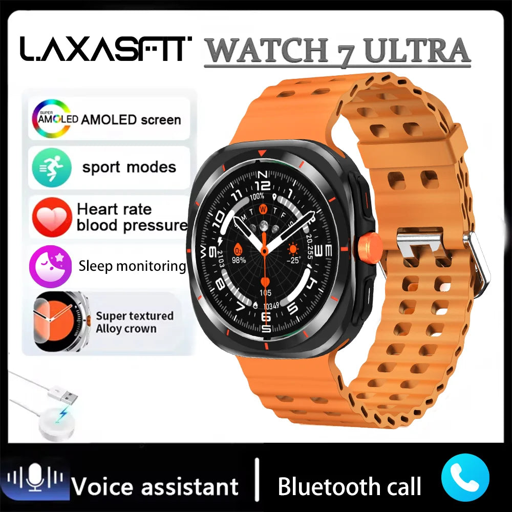 LAXASFIT 2025 New Men's Smart Watch Outdoor Sports Bluetooth Call Message Alert Multisport Mode Smartwatch