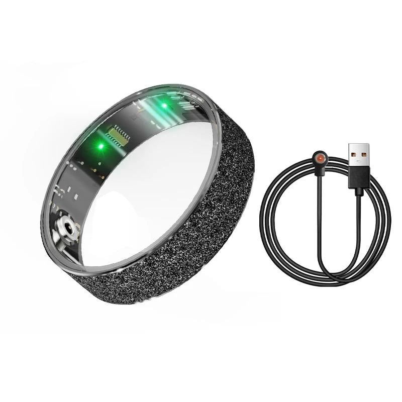 New Smart Ring with Charging Case for men women,Health and Sleep Monitor,iP68 & 5ATM Waterproof,Multi-sport Mode,For Android ios
