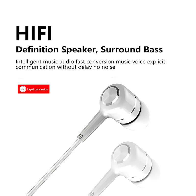 3.5mm Wired Earphone In Ear Headset HIFI Heavy Bass Earbuds Monitor Sports Headset Stereo Music Gaming Headphone With Microphone