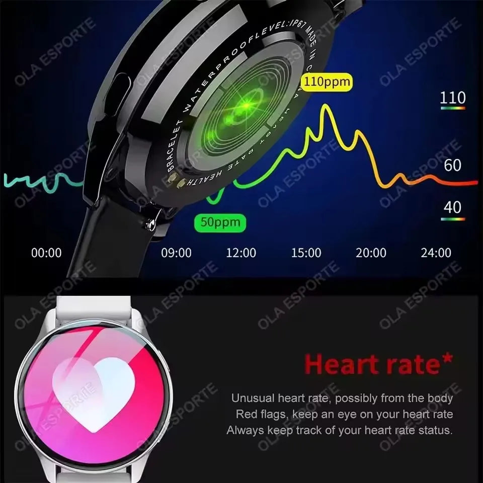 Men Women Smart Watch AMOLED Screen Bluetooth Call 100+ Sports Modes Fitness Clock Heart Rate Monitoring Ai Voice Smartwatch New