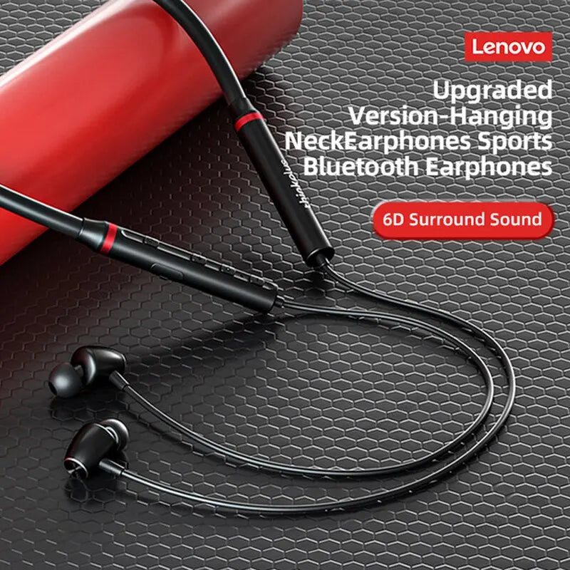 Original Lenovo HE05X Bluetooth Neckband Earphones Wireless Earbuds Magnetic Neckband Earbuds Waterproof Sport Headset with Mic