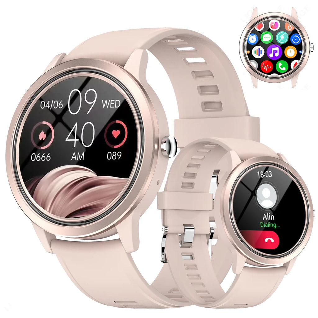 LIGE For Xiaomi Android Fashion Women Smart Watch 360*360 HD Screen Heart Rate Custom Dial Watch Bluetooth Call Smartwatches New