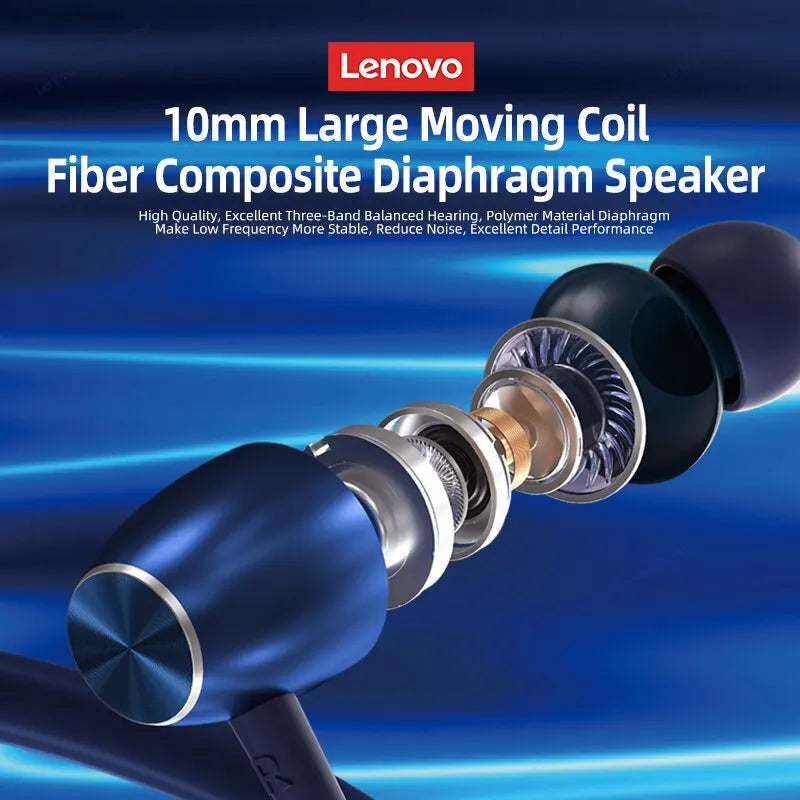 Original Lenovo HE05X Bluetooth Neckband Earphones Wireless Earbuds Magnetic Neckband Earbuds Waterproof Sport Headset with Mic