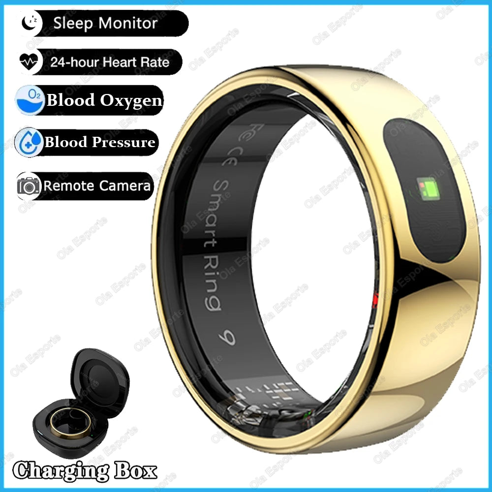 New Smart Ring Bluetooth Health Monitor Heart Rate Blood Oxygen Sleep Gesture Control 5 ATM Waterproof Sports Sport Rings 2025