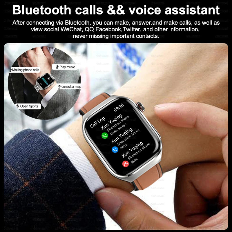 2025 New AI Intelligent Diagnosis ECG+PPG Smartwatch Health Protection Blood Lipids Uric Acid Heart Rate BT Call Smart Watch Men