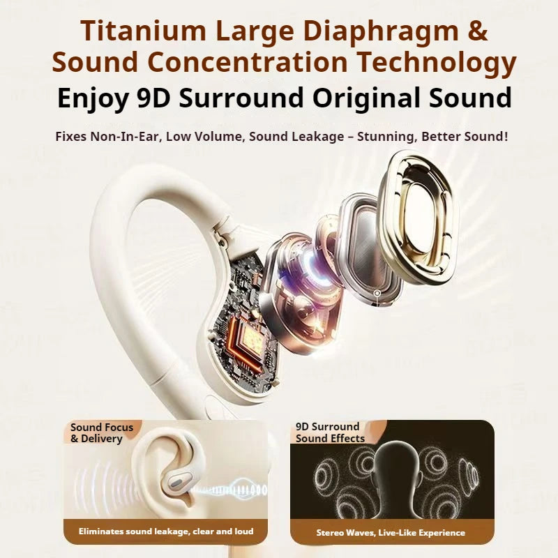 NEW Clip-on Type C&3.5mm Wired Control Headphone 9D Surround Sound Earbuds Sports Headsets ENC Earphones With HD Mic For Samsung