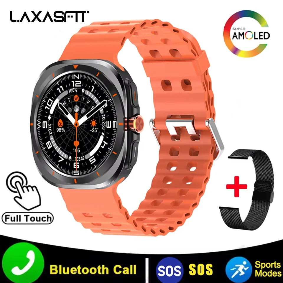 LAXASFIT 2025 New Smart Watch 1.52 inch AMOLED Bluetooth Call Message Alert Outdoor Sports Smart Watch Men Women Holiday Gift