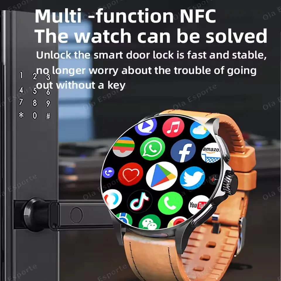 4G/5G SIM Card New Smart Watch Men Women 1.95 inch AMOLED Screen Rotating Camera HD Video Call WIFI Smartwatch For Android IOS