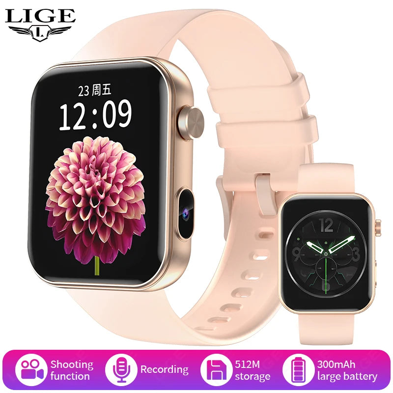LIGE 2025 New 512MB Camera Smartwatch 1.91" HD Make Answer Call Take Video Sound Recording Music Sports Waterproof Smart Watch