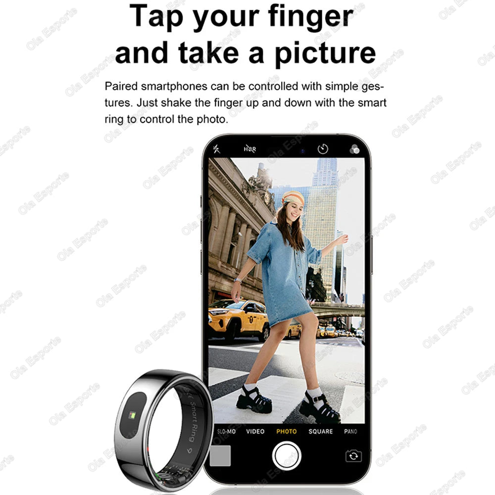 New Smart Ring Bluetooth Health Monitor Heart Rate Blood Oxygen Sleep Gesture Control 5 ATM Waterproof Sports Sport Rings 2025