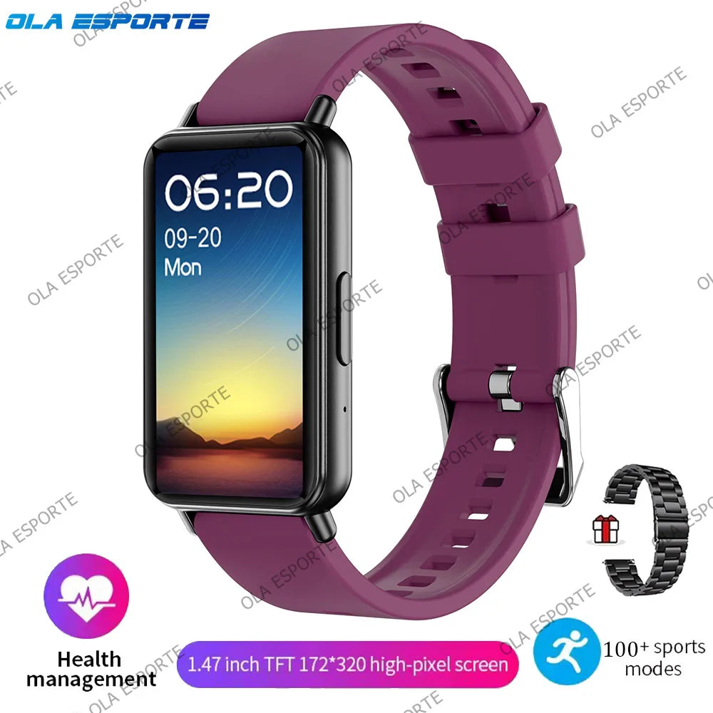 For Android IOS Smart Bracelet Women Smartwatch Men Heart Rate Blood Oxygen Waterproof Sport Smart Band Watch For Ladies +Gift