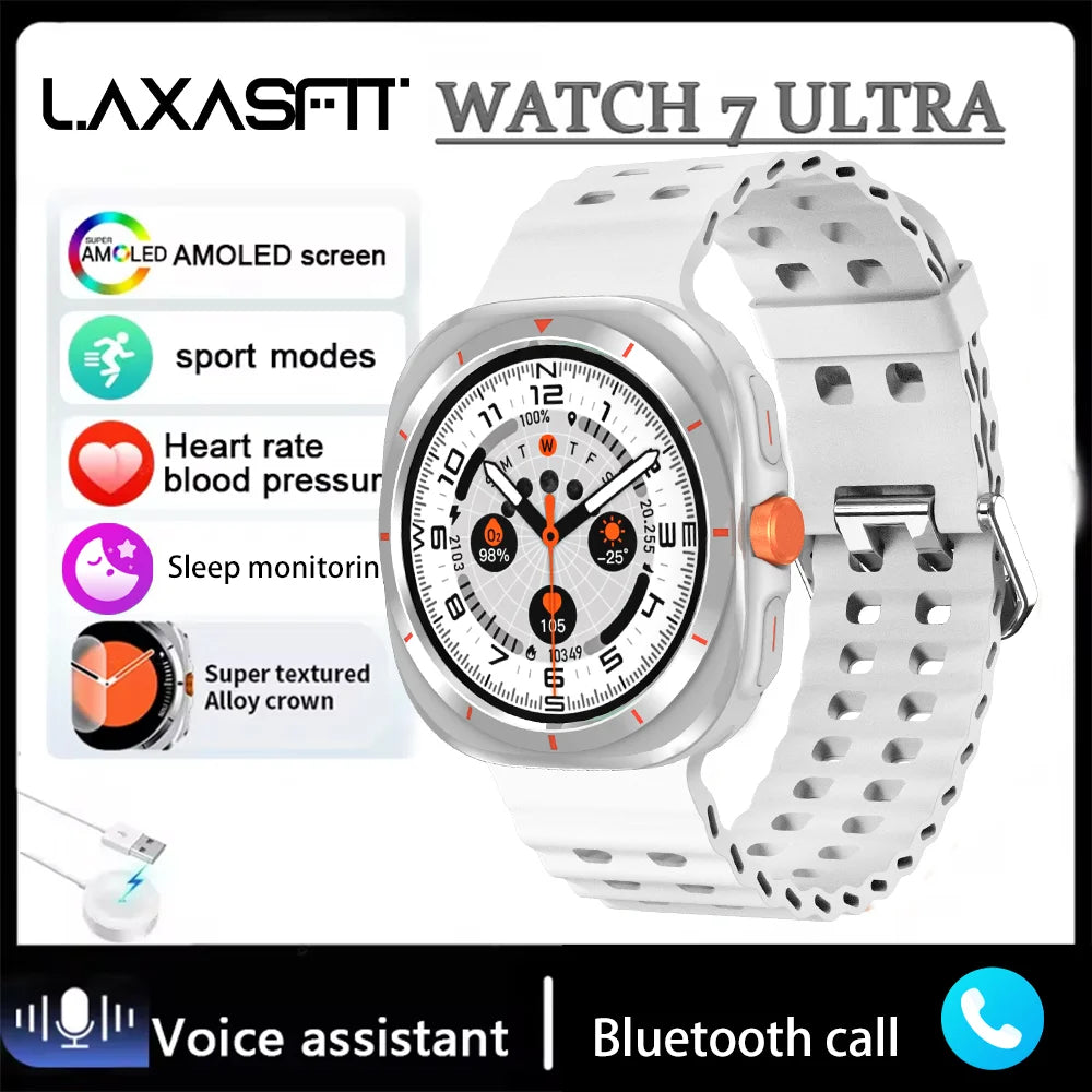 LAXASFIT 2025 New Men's Smart Watch Outdoor Sports Bluetooth Call Message Alert Multisport Mode Smartwatch