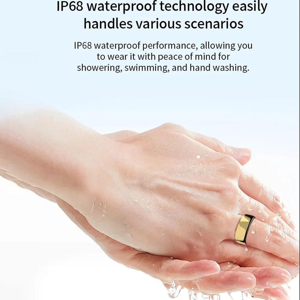 2025 New Smart Ring Blood Oxygen&Pressure Sleep Monitor Sports Tracking Remote Care IP68 Waterproof Men Women