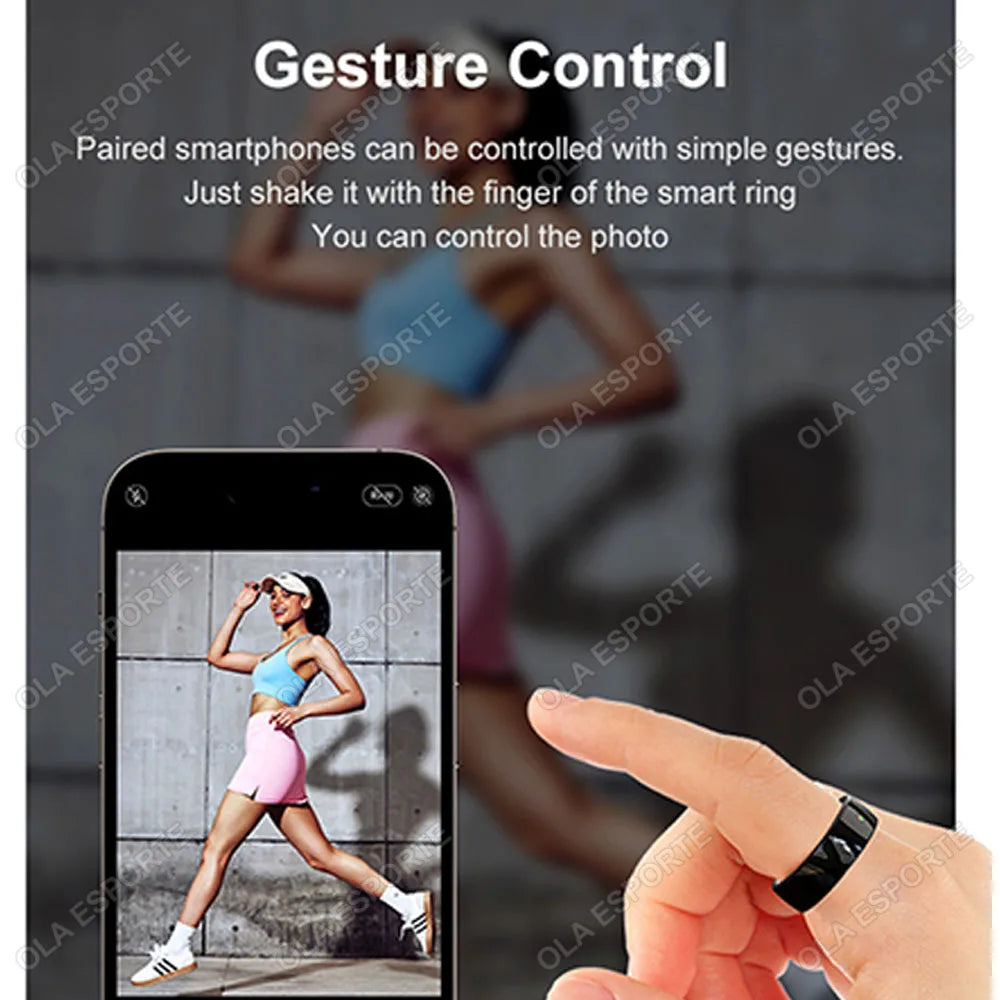 NFC Smart Ring For Men Women Gesture Operated Ring 5ATM Waterproof Ring Ceramic Heart Rate Blood Oxygen Monitoring Smartring