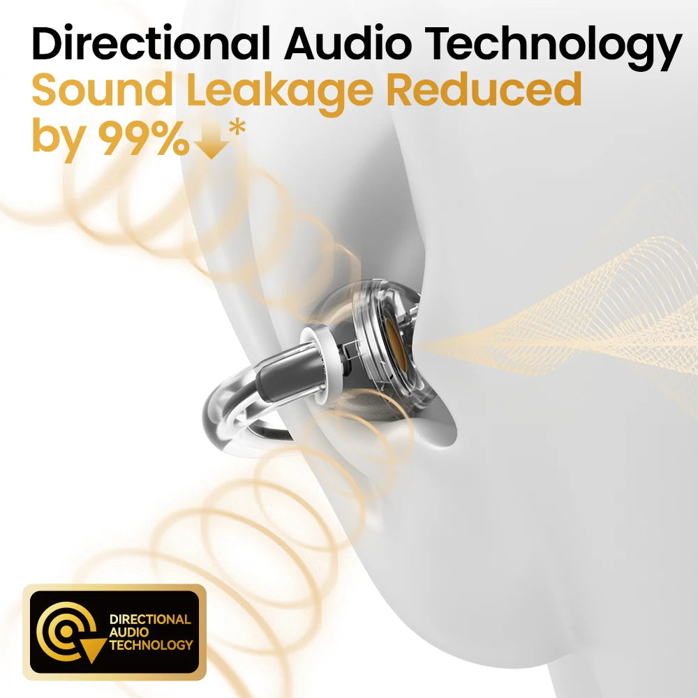 HAYLOU AirFree Ear Clip Earphones Bluetooth 5.4 Wireless Earbuds AI Noise Reduction TWS Sports Headphones with Smart LED Display