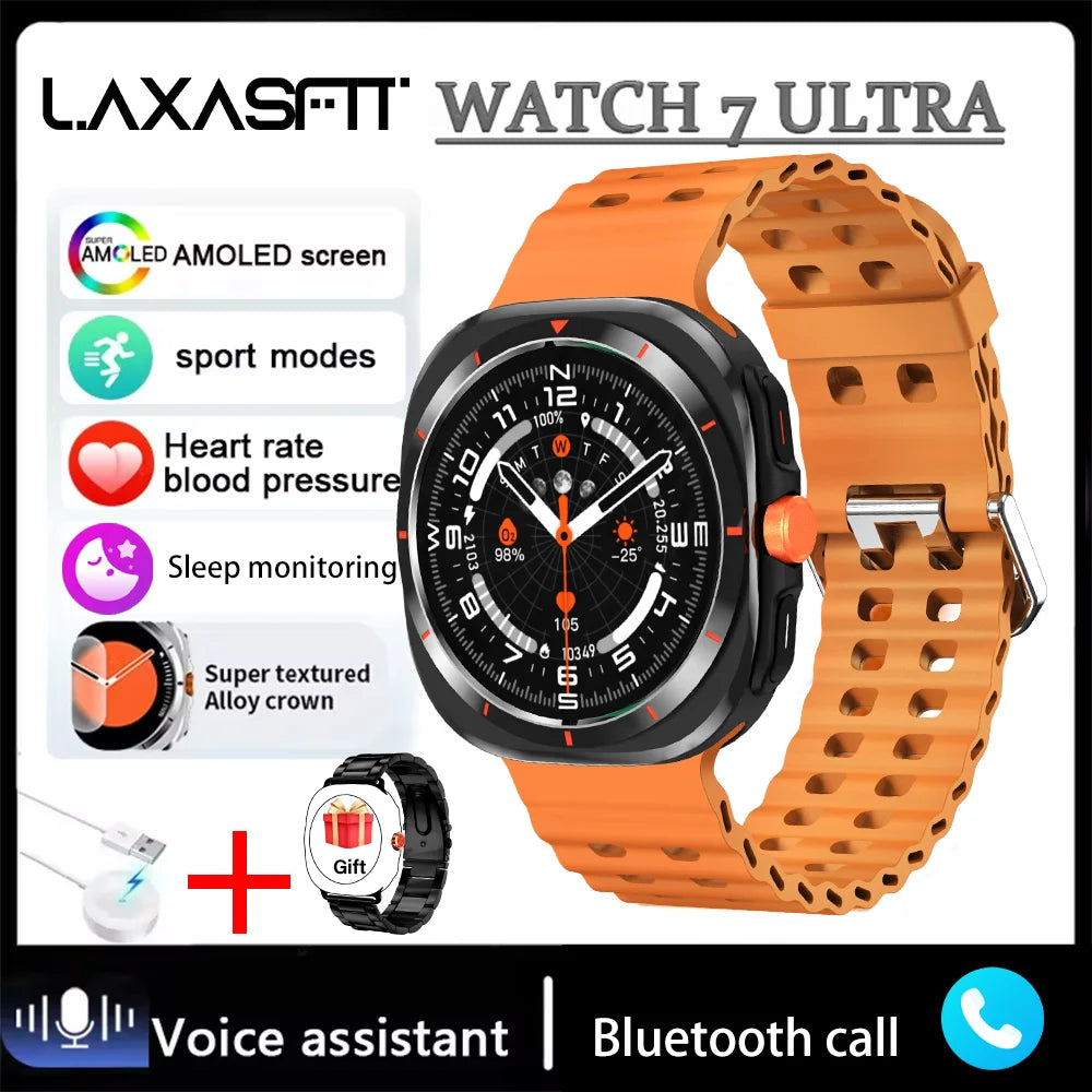 LAXASFIT 2025 New Men's Smart Watch Outdoor Sports Bluetooth Call Message Alert Multisport Mode Smartwatch