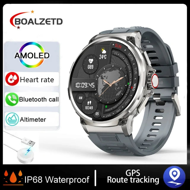 New Smart Watch Men 1.85-Inch HD Sports Bluetooth Call GPS Sports Fitness Tracker Heart Monitor 710mAh  Waterproof Smart watch