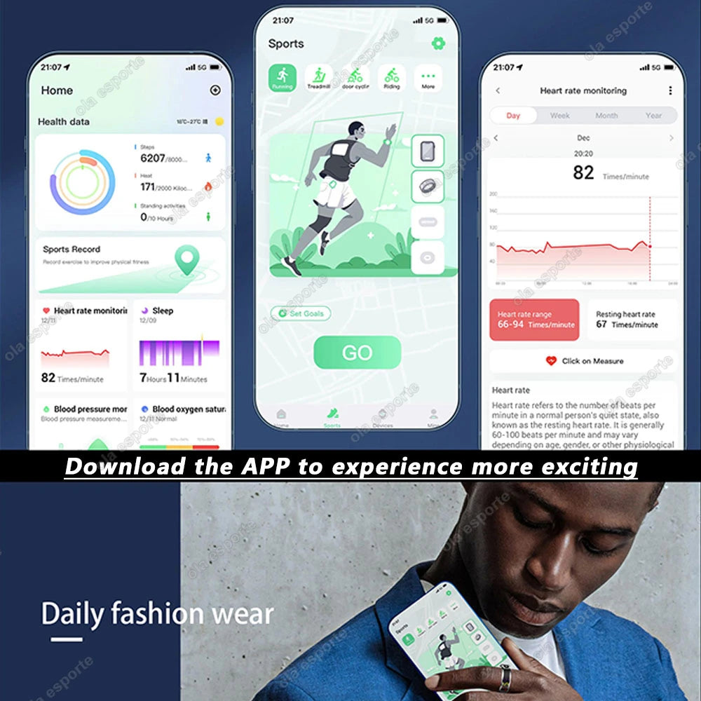 2025 R12 Smart Ring with Color Display Screen and Touch, Charging Box,Health Manager, 5 ATM Waterproof Smartring For Men Women