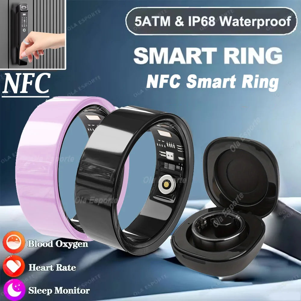 2025 New NFC Smart Ring Photo Control Health Monitior Smartring Men Women Bluetooth Call Rings Heart Rate Waterproof 5ATM Gift