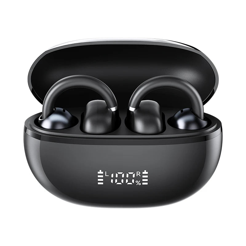 HAYLOU AirFree Ear Clip Earphones Bluetooth 5.4 Wireless Earbuds AI Noise Reduction TWS Sports Headphones with Smart LED Display