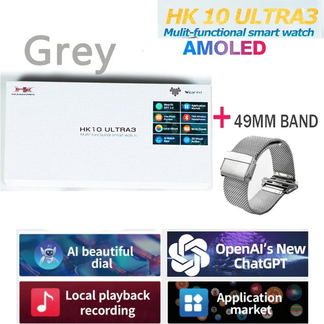Smartwatch Men 2025 Original HK10 ULTRA 3 49mm 4G ROM NFC GPT GPS Compass Clock Bluetooth Call Smart Watch Men For Holiday Gifts