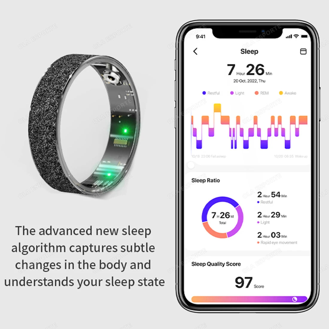 New Smart Ring with Charging Case for men women,Health and Sleep Monitor,iP68 & 5ATM Waterproof,Multi-sport Mode,For Android ios