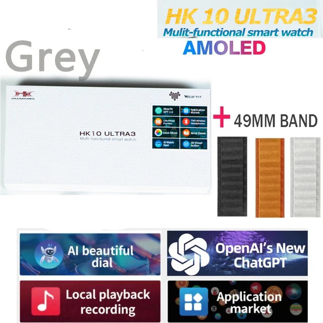 Smartwatch Men 2025 Original HK10 ULTRA 3 49mm 4G ROM NFC GPT GPS Compass Clock Bluetooth Call Smart Watch Men For Holiday Gifts